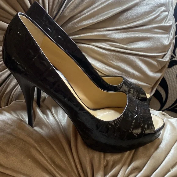 🎀 Giuseppe Zanotti Patent Black Croc Platform Heels 9 & 9.5 EU40 - Picture 3 of 9